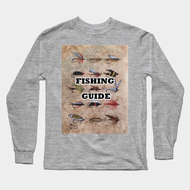 Fishing Guide- trout flies Long Sleeve T-Shirt by Matt Starr Fine Art